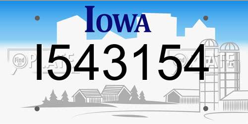 I543154 Iowa License Plate
