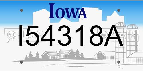 I54318A Iowa License Plate