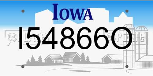 I54866O Iowa License Plate