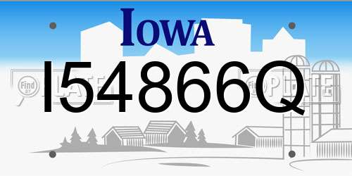 I54866Q Iowa License Plate
