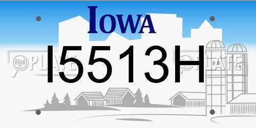 I5513H Iowa License Plate