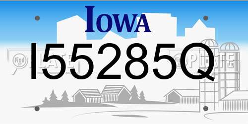 I55285Q Iowa License Plate