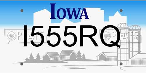 I555RQ Iowa License Plate