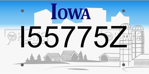 I55775Z Iowa License Plate