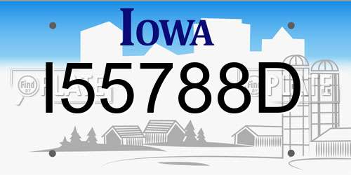 I55788D Iowa License Plate