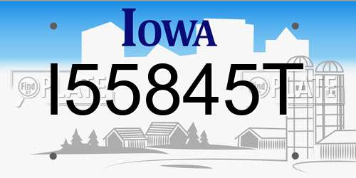 I55845T Iowa License Plate