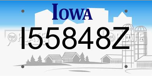 I55848Z Iowa License Plate