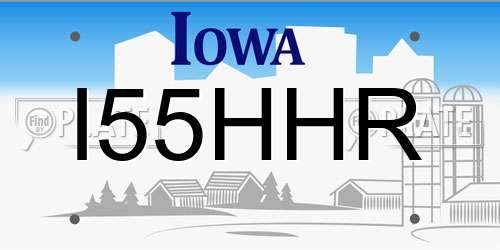 I55HHR Iowa License Plate