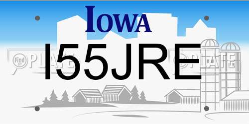 I55JRE Iowa License Plate