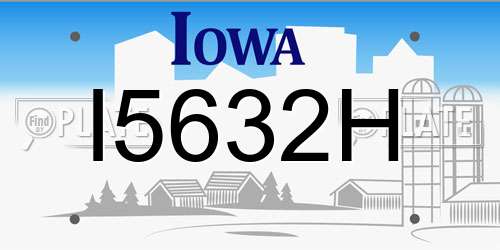 I5632H Iowa License Plate