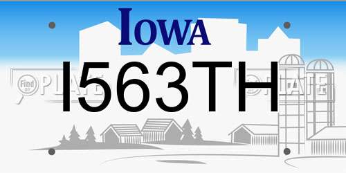 I563TH Iowa License Plate