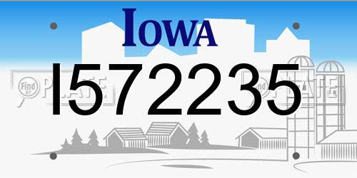 I572235 Iowa License Plate