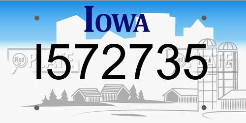 I572735 Iowa License Plate