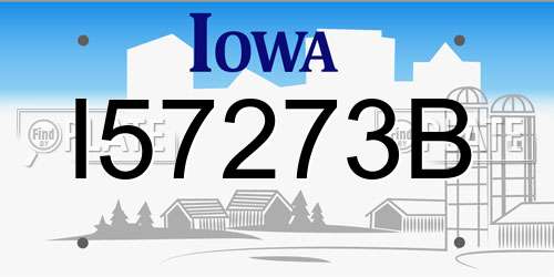 I57273B Iowa License Plate