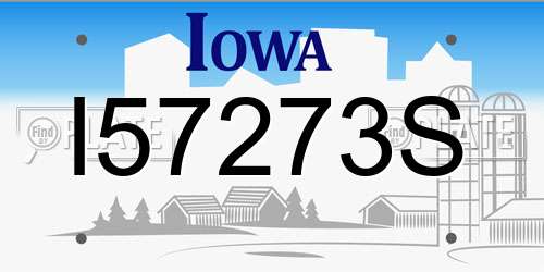 I57273S Iowa License Plate