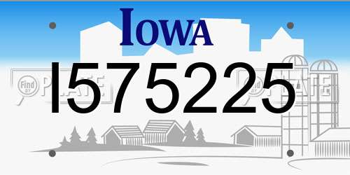I575225 Iowa License Plate