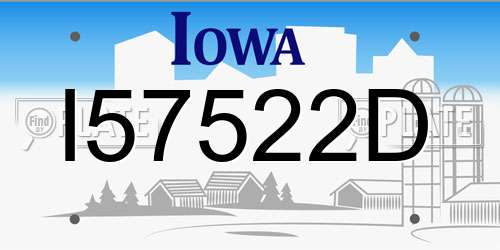I57522D Iowa License Plate