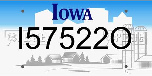 I57522O Iowa License Plate