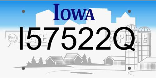 I57522Q Iowa License Plate