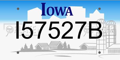 I57527B Iowa License Plate