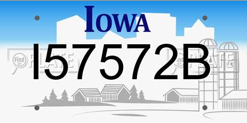 I57572B Iowa License Plate