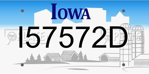 I57572D Iowa License Plate