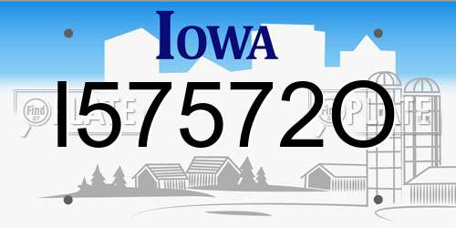 I57572O Iowa License Plate