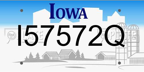 I57572Q Iowa License Plate
