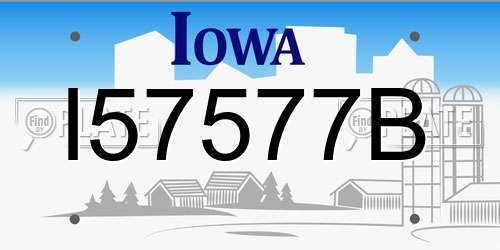I57577B Iowa License Plate