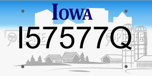 I57577Q Iowa License Plate