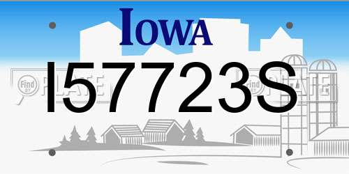 I57723S Iowa License Plate