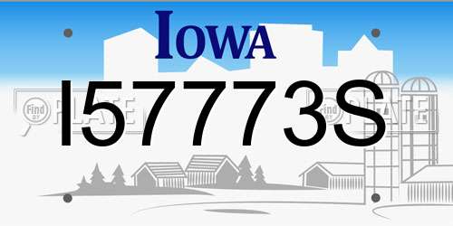 I57773S Iowa License Plate