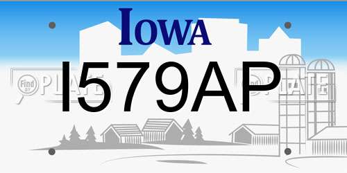 I579AP Iowa License Plate