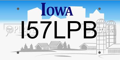 I57LPB Iowa License Plate