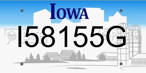 I58155G Iowa License Plate