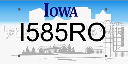 I585RO Iowa License Plate