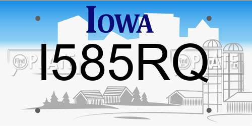 I585RQ Iowa License Plate
