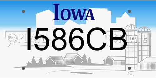 I586CB Iowa License Plate