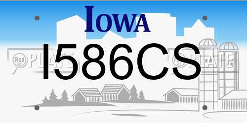 I586CS Iowa License Plate