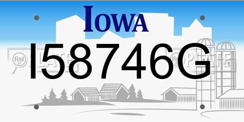 I58746G Iowa License Plate