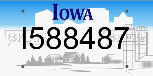 I588487 Iowa License Plate