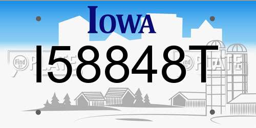 I58848T Iowa License Plate