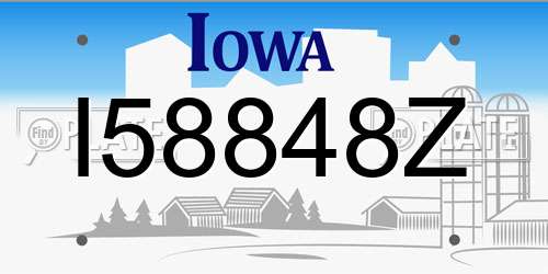 I58848Z Iowa License Plate