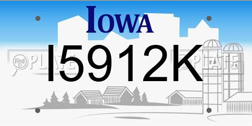 I5912K Iowa License Plate