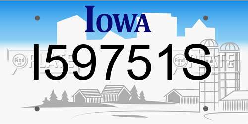 I59751S Iowa License Plate