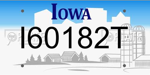 I60182T Iowa License Plate