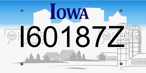 I60187Z Iowa License Plate