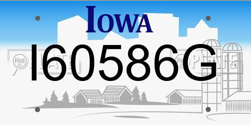 I60586G Iowa License Plate