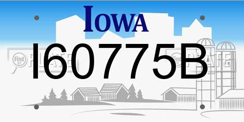 I60775B Iowa License Plate