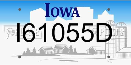 I61055D Iowa License Plate